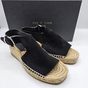 NWB Rag & Bone Calla black suede sandals size 7.5